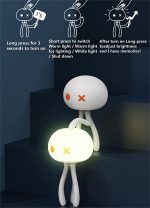 Kids Night Light │Rechargeable LED Night Light for Baby │ Dimmable Baby Touch Control Lights with Charging 1800mAh │ Lovely Jellyfish Shape (Blue + IR Remote Contol) - Image 3